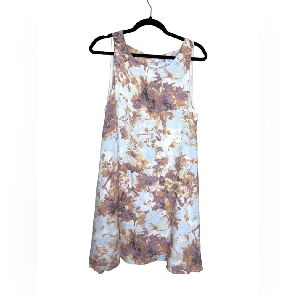 altar'd state baby blue sleeveless short floral swing dress
